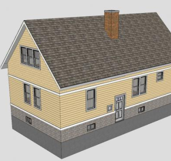 平房房子建筑SU模型下载_sketchup草图大师SKP模型