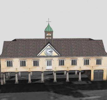 市场房子建筑SU模型下载_sketchup草图大师SKP模型