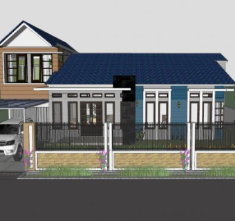 极简现代房子建筑SU模型下载_sketchup草图大师SKP模型