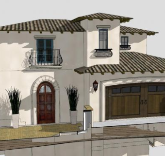 现代别墅豪华住宅SU模型下载_sketchup草图大师SKP模型