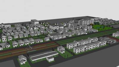 东南郊区城市规划SU模型下载_sketchup草图大师SKP模型