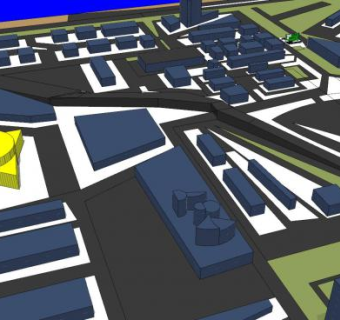 市中心城市规划SU模型下载_sketchup草图大师SKP模型