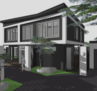 现代风格住宅建筑SU模型下载_sketchup草图大师SKP模型