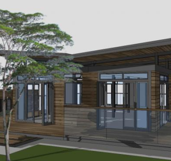 岩石地基别墅房子SU模型下载_sketchup草图大师SKP模型