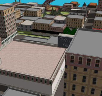 布法罗市城市规划SU模型下载_sketchup草图大师SKP模型