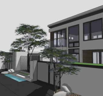 当代亚洲别墅建筑SU模型下载_sketchup草图大师SKP模型