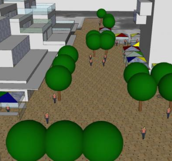 大型新世界校园SU模型下载_sketchup草图大师SKP模型