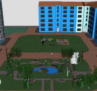 居住用地设计建筑SU模型下载_sketchup草图大师SKP模型