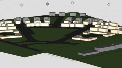 街道楼房建筑规划SU模型下载_sketchup草图大师SKP模型