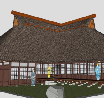 日式住宅别墅SU模型下载_sketchup草图大师SKP模型