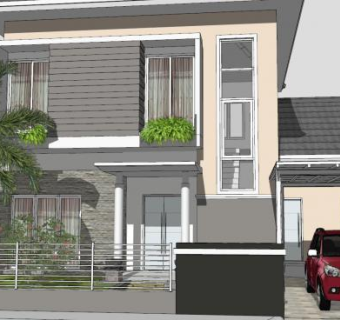 现代化户外建筑别墅SU模型下载_sketchup草图大师SKP模型