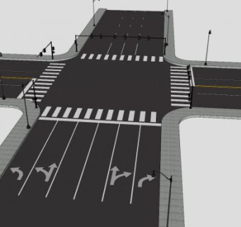 中央商务区十字路口SU模型下载_sketchup草图大师SKP模型
