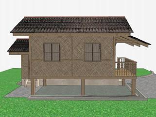 尼帕<em>小屋</em>房子建筑SU模型下载_sketchup草图大师SKP模型