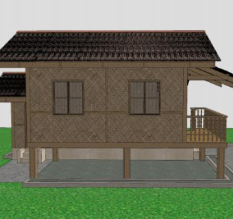 尼帕小屋房子建筑SU模型下载_sketchup草图大师SKP模型