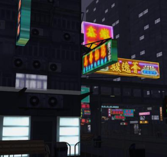 香港夜景街景设计SU模型下载_sketchup草图大师SKP模型