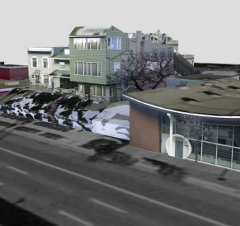 欧洲商业街街景SU模型下载_sketchup草图大师SKP模型