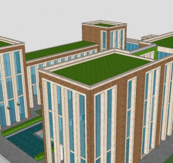 银行大楼大厦办公楼SU模型下载_sketchup草图大师SKP模型