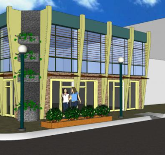 城市规划商业街SU模型下载_sketchup草图大师SKP模型