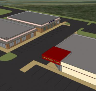 春溪商业街建筑SU模型下载_sketchup草图大师SKP模型