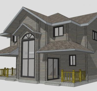 街区屋子建筑房子SU模型下载_sketchup草图大师SKP模型
