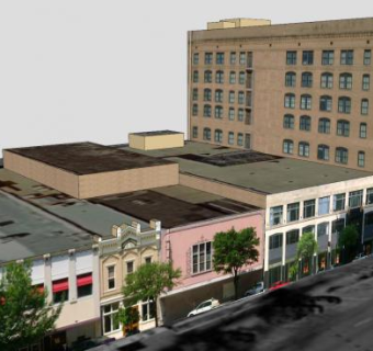 斯卡伯洛大楼商业街道SU模型下载_sketchup草图大师SKP模型