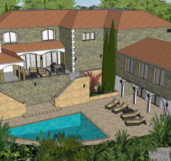 豪宅园林景观别墅SU模型下载_sketchup草图大师SKP模型