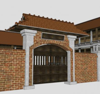 中式房子别墅建筑SU模型下载_sketchup草图大师SKP模型