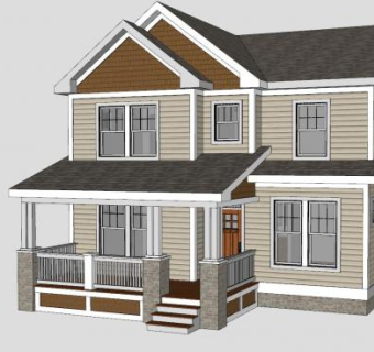 英式别墅房子SU模型下载_sketchup草图大师SKP模型