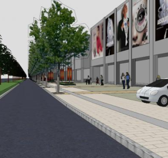 现代化商业街建筑SU模型下载_sketchup草图大师SKP模型