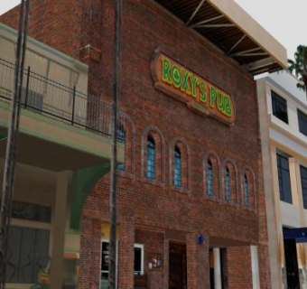 铁线莲街罗克西酒吧建筑SU模型下载_sketchup草图大师SKP模型