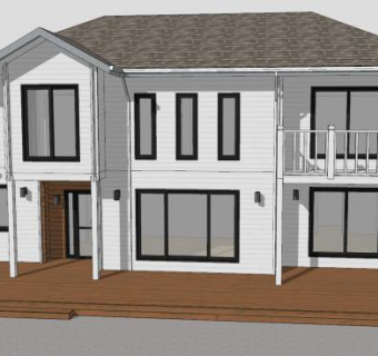 木材街区房子建筑SU模型下载_sketchup草图大师SKP模型