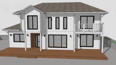 木材街区房子建筑SU模型下载_sketchup草图大师SKP模型