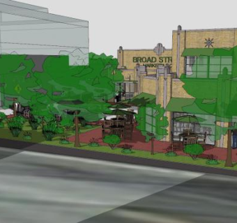 布罗德大街商业街SU模型下载_sketchup草图大师SKP模型