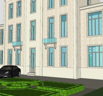 现代别墅建筑房地产SU模型下载_sketchup草图大师SKP模型