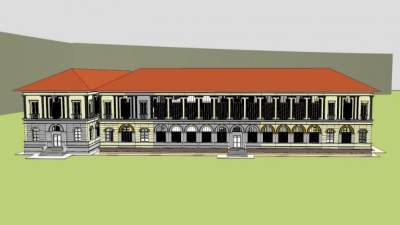 北美风情风格别墅建筑SU模型下载_sketchup草图大师SKP模型