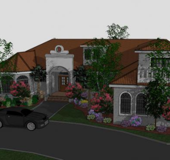 现代大厦住宅别墅SU模型下载_sketchup草图大师SKP模型