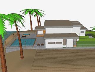 温特布鲁斯海滩别墅建筑SU模型下载_sketchup草图大师SKP模型