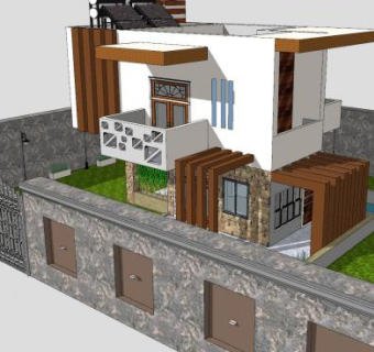 当代建筑别墅SU模型下载_sketchup草图大师SKP模型