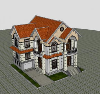 贵族建筑别墅SU模型下载_sketchup草图大师SKP模型