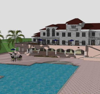 现代豪华住宅别墅建筑SU模型下载_sketchup草图大师SKP模型