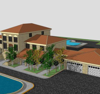 亚伯拉罕豪华别墅SU模型下载_sketchup草图大师SKP模型