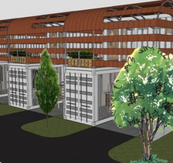 集装箱别墅建筑SU模型下载_sketchup草图大师SKP模型