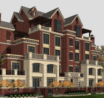 别墅豪华建筑SU模型下载_sketchup草图大师SKP模型