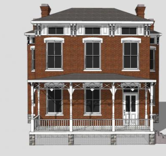 意大利风格别墅SU模型下载_sketchup草图大师SKP模型