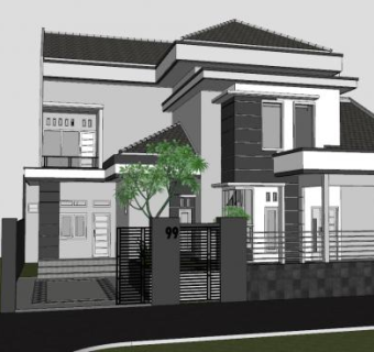 极简热带住宅别墅SU模型下载_sketchup草图大师SKP模型