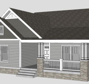 工匠复兴平房建筑SU模型下载_sketchup草图大师SKP模型