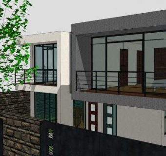 现代住宅园林建筑SU模型下载_sketchup草图大师SKP模型