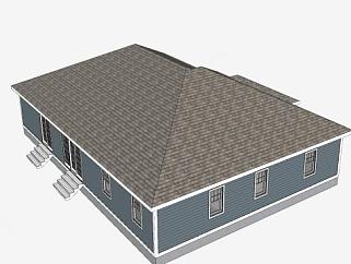 北美牧场住宅建筑SU模型下载_sketchup草图大师SKP模型