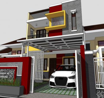 现代主义别墅建筑SU模型下载_sketchup草图大师SKP模型