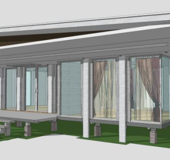 现代别墅复式住宅SU模型下载_sketchup草图大师SKP模型